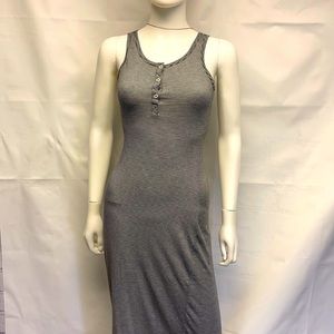 NEW LEVIS  HEAVENLY JERSEY STYLE SLEEVELESS MAXI DRESS IN GRAY STRIPE